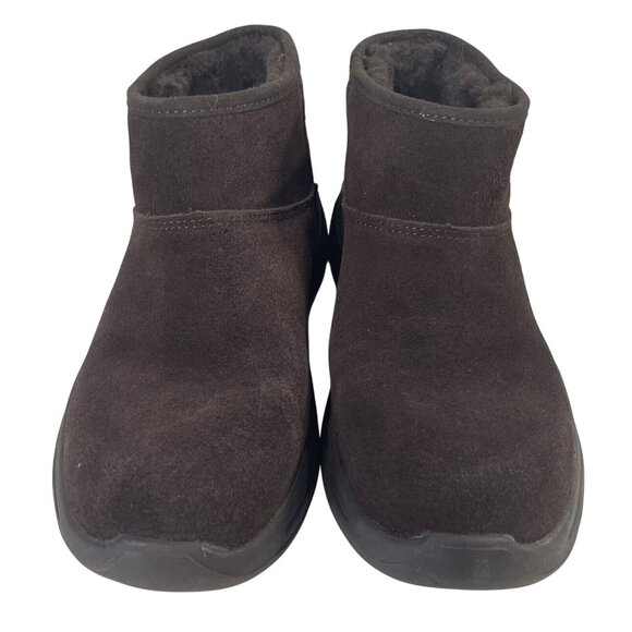 Skechers Boots Womens 6 Brown Ankle Bootie Go Walk Arch Fit Cute N Cozy 144404 - Picture 3 of 9